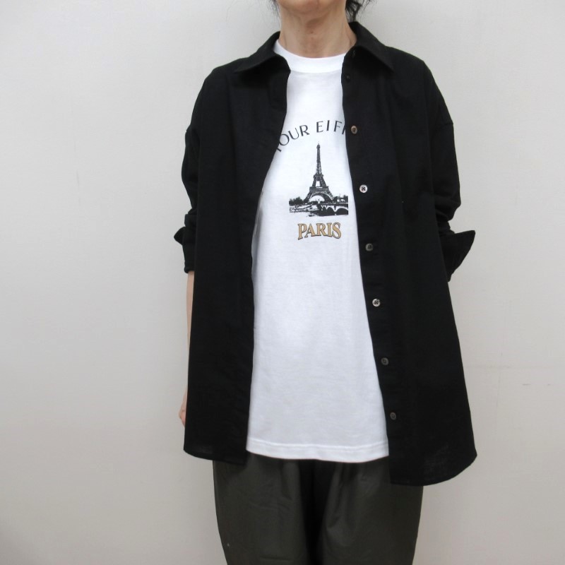 Audrey and john wad コットンリネンシャツ BK190